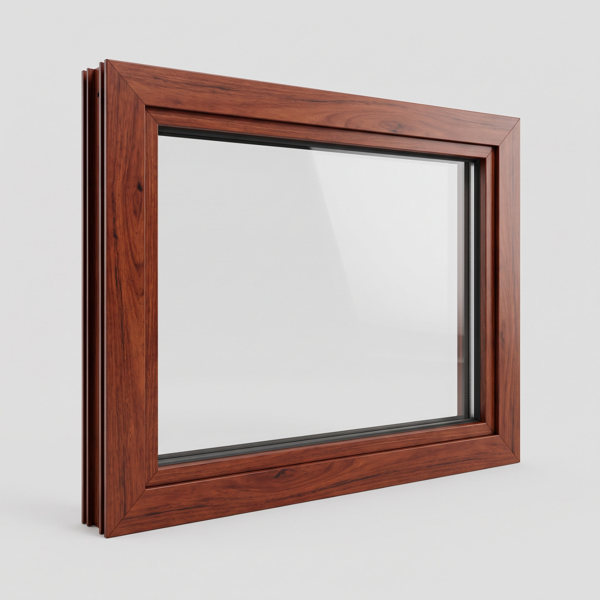 Mahogany finish on a finished installation
